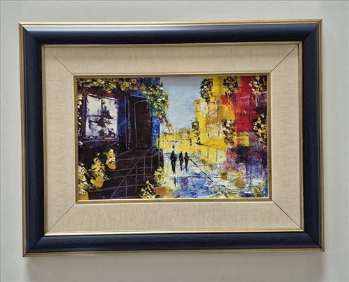 Ulje na platnu - Mala ulica cveca, prelepo!