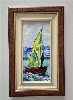 Ulje na platnu - Na jedrilici, prelepa slika!