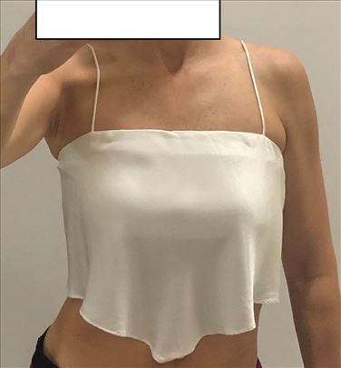 ZARA crop satenska majica (L)