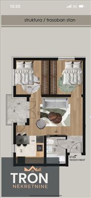 Dvosoban stan u blizini Vrnjačkih termi 43,02m2