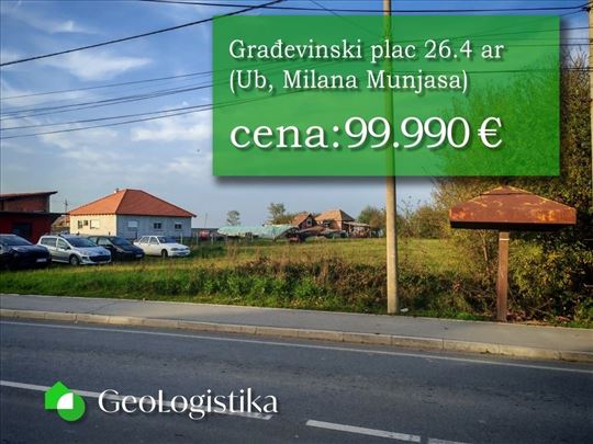 Građevinska parcela 26.4 ar Ub