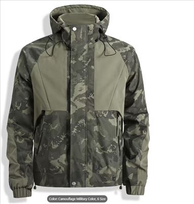 Men's Camouflage Long Sleeve Hooded Drawstrings Wi
