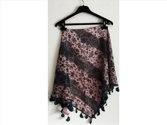 Nova rustična marama sa 2 lica i heklanim kićankam