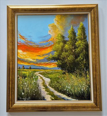 Ulje na platnu - Smiraj dana, prelepa slika!