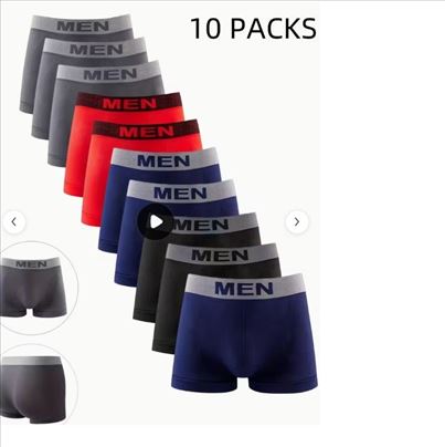 10pcs Men's Boxer Briefs, MEN Letter Waistband 