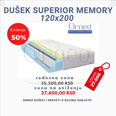 Dusek Superior memory 120x200 50% popust