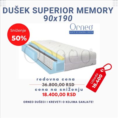 Dusek Superior memory 90x190 50% popust