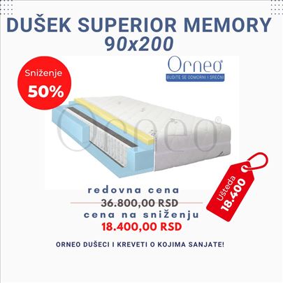 Dusek Superior memory 90x200 50% popust