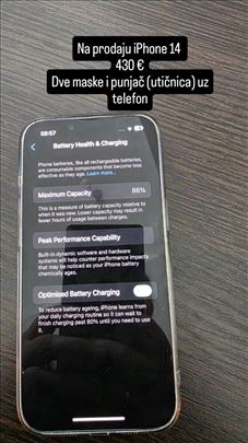 Iphone 14 uz telefon 2 maske i punjač