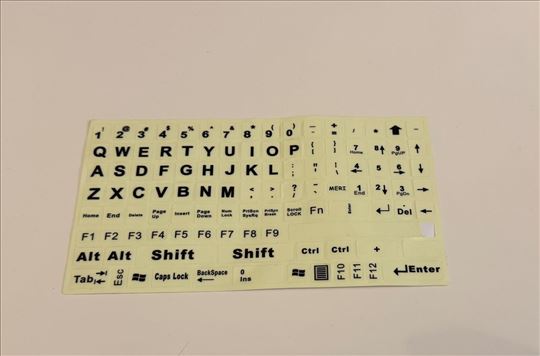 Svetleće nalepnice slova i znakova za tastaturu