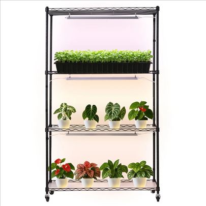 Polica za biljke sa svetlom za uzgoj 4nivoa 90W