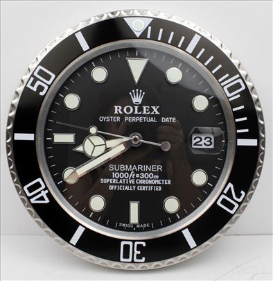 Rolex zidni sat - Submariner Crni