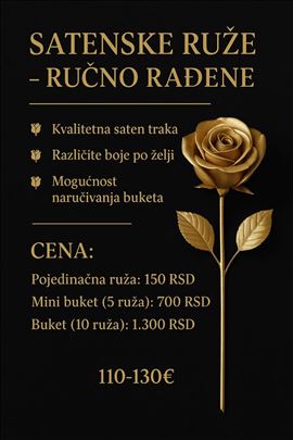 Satenske ruze - buketi