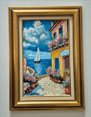 Ulje na lesonitu - Zlatan mediteran, prelepo!