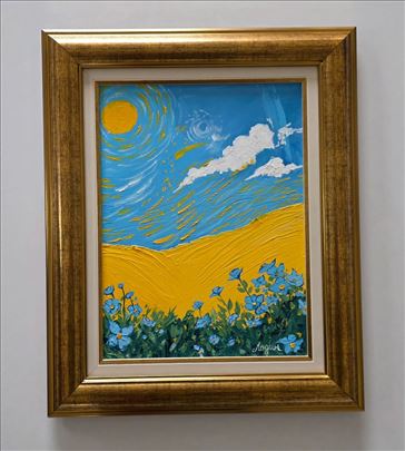 Ulje na platnu - Suncani pejzaz, prelepa slika!