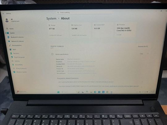 Lenovo V15 G3 i5 12 gen/Ssd 512/Ram 16 ddr4/15,6 f