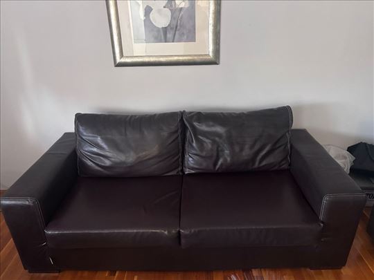 Polovan kožni tabure, dvosed i trosed