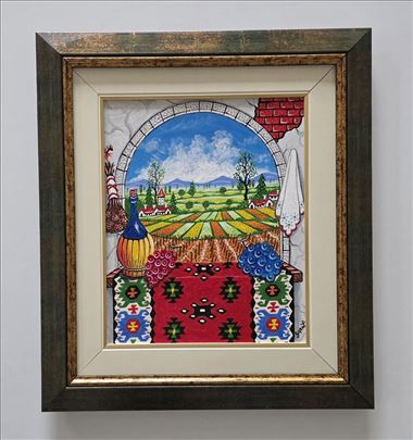 Naiva, ulje na platnu - Zemlja Srbija, prelepo!