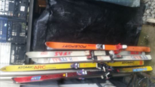 Skije elan, pancerice salomon, sanke dečije