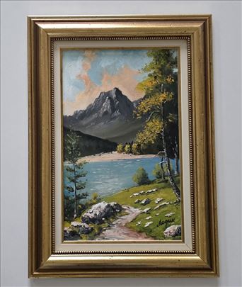 Ulje na lesonitu - Skrivena oaza, prelepa slika!