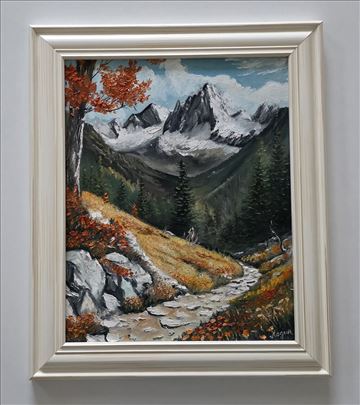 Ulje na platnu - Putic kroz planinu, prelepa slika