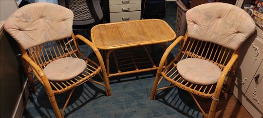 Vintage Garnitura od Bambusa  