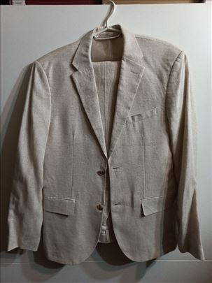 H&M laneno odelo svetlo bez 48 NOVO