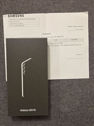 Samsung S25FE 128GB, JetBlack, nov, Garancija 2 go