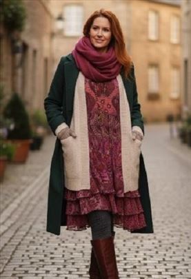 RUSTIČNA DIVA Troslojna haljina sa zlatnim sjajem 