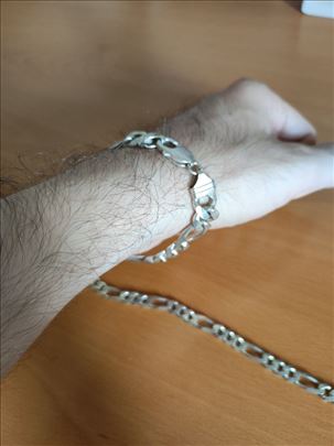 srebrna narukvica i ogrlica 94,68g grčka