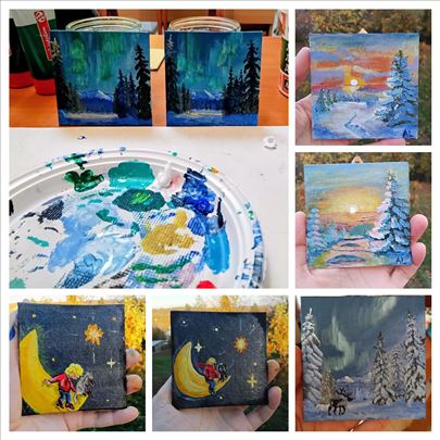 Ručno pravljene sličice 10x10cm. Kao poklon