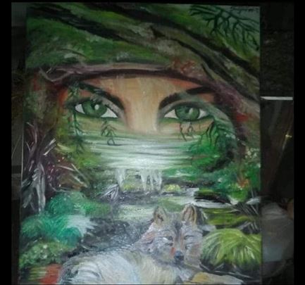 Vučica ulje na platnu 