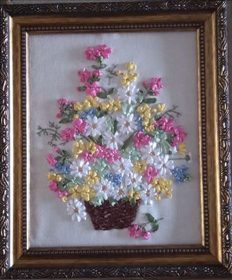 Mrtva priroda sa cvećem - vez