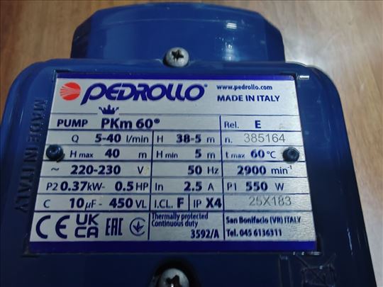 Pedrollo PKm 60 italijanska pumpa za vodu 