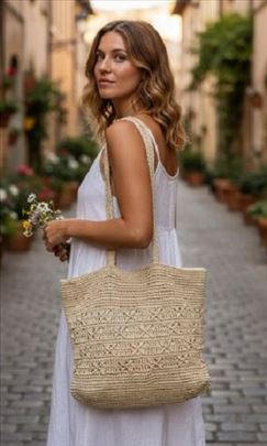 Ručno Heklana Torba od Rafije  