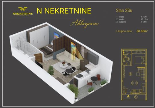 Studio Apartman u kompleksu - direktna prodaja (be