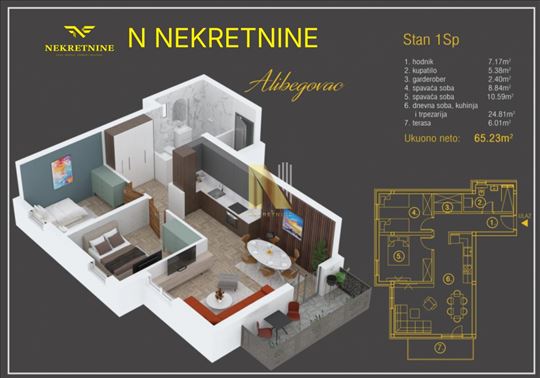 Trosoban stan u kompleksu - direktna prodaja (bez 