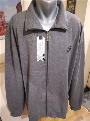 Novi muski pamucni duks sa kragnom Benx 5XL Sivi