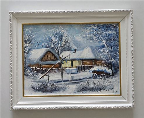 Ulje na platnu - Hej zimo na salasu, prelepo!