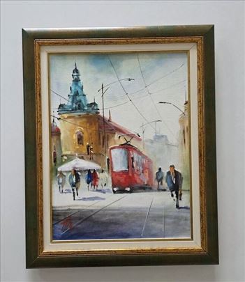 Ulje na platnu - Tramvaj kod Skc - a, prelepo!