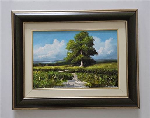 Ulje na platnu - Zeleni pejzaz, prelepa slika!