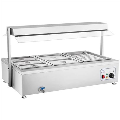 Bain marie -sa posudom za meso i slavinom za odvod