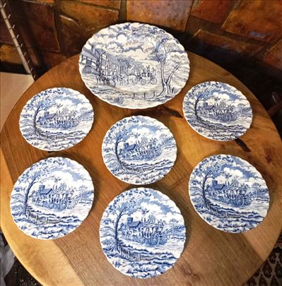 Myott Royal Mail, desertni set, engleski porcelan