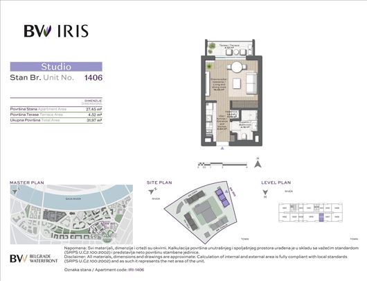 Beograd na vodi - Iris - 32m2 - sa garažnim mestom