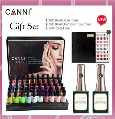 Canni set od 60 boja, Base coat, Top coad i karta