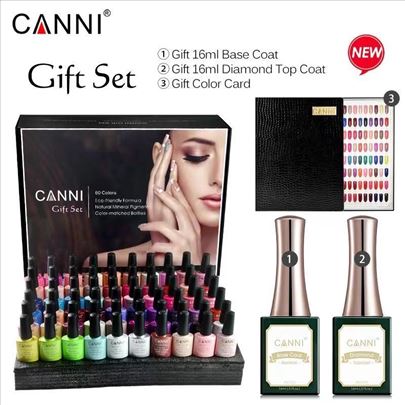 Canni set od 60 boja  + Base coat + Top Coat