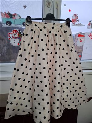 CIDER duga suknja bež sa crnim tufnama