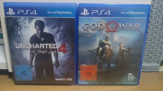 PS4 igre disk: God of War 2018 i Uncharted 4