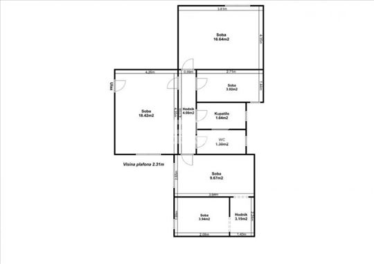 Renoviran salonac sa dva ulaza ID#1232