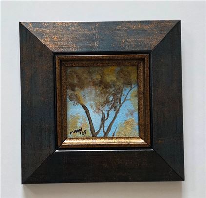 Ulje na platnu - Krosnja drveta, minijatura.